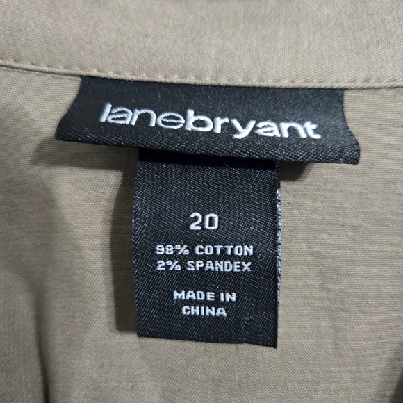 V#30 Lane Bryant Womens Shirt Dress Button Down 3/4 Sleeve Size 20 Tan - Picture 5 of 6